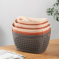 thickened ingot perforated storage basket for kitchen bathroom sundries storage